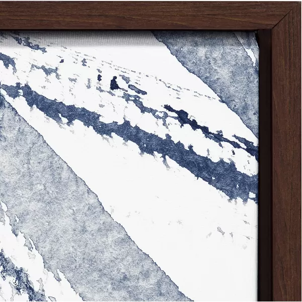 Kate and Laurel Sylvie Indigo Watercolor Framed Canvas Wall Art by Amy Peterson Art Studio 23x33 Gray Decorative Abstract Art Print for WallBrown