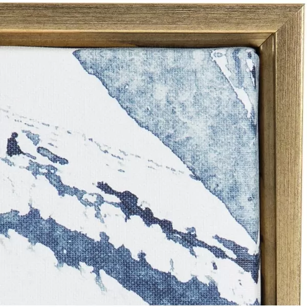 Kate and Laurel Sylvie Indigo Watercolor Framed Canvas Wall Art by Amy Peterson Art Studio 23x33 Gray Decorative Abstract Art Print for WallGold