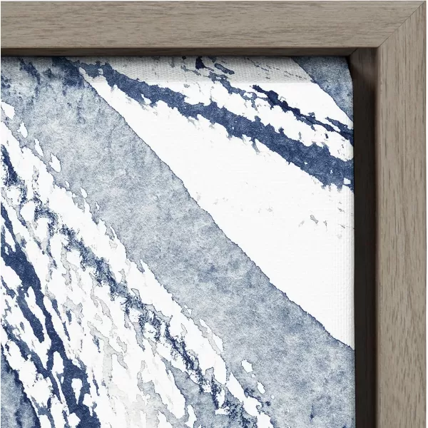 Kate and Laurel Sylvie Indigo Watercolor Framed Canvas Wall Art by Amy Peterson Art Studio 23x33 Gray Decorative Abstract Art Print for WallGray