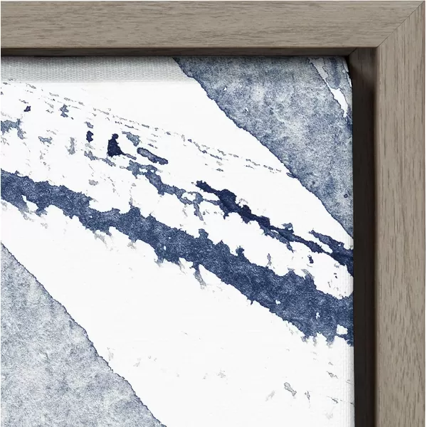 Kate and Laurel Sylvie Indigo Watercolor Framed Canvas Wall Art by Amy Peterson Art Studio 23x33 Gray Decorative Abstract Art Print for WallGray