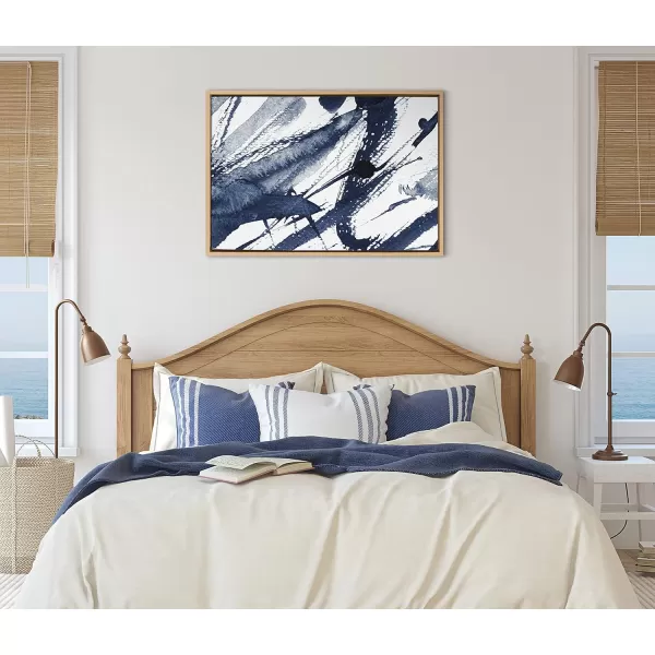 Kate and Laurel Sylvie Indigo Watercolor Framed Canvas Wall Art by Amy Peterson Art Studio 23x33 Gray Decorative Abstract Art Print for WallNatural