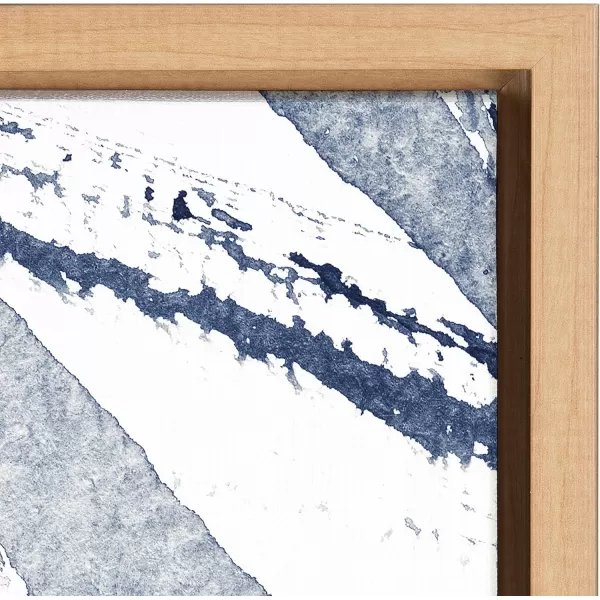 Kate and Laurel Sylvie Indigo Watercolor Framed Canvas Wall Art by Amy Peterson Art Studio 23x33 Gray Decorative Abstract Art Print for WallNatural