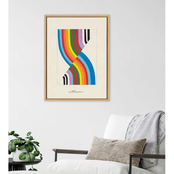 Kate and Laurel Sylvie Its Always an Almost Framed Canvas Wall Art by Amber Vittoria 18x24 Natural Modern Abstract Colorful Geometric Art for Wall DecorNatural