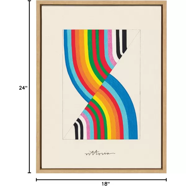 Kate and Laurel Sylvie Its Always an Almost Framed Canvas Wall Art by Amber Vittoria 18x24 Natural Modern Abstract Colorful Geometric Art for Wall DecorNatural