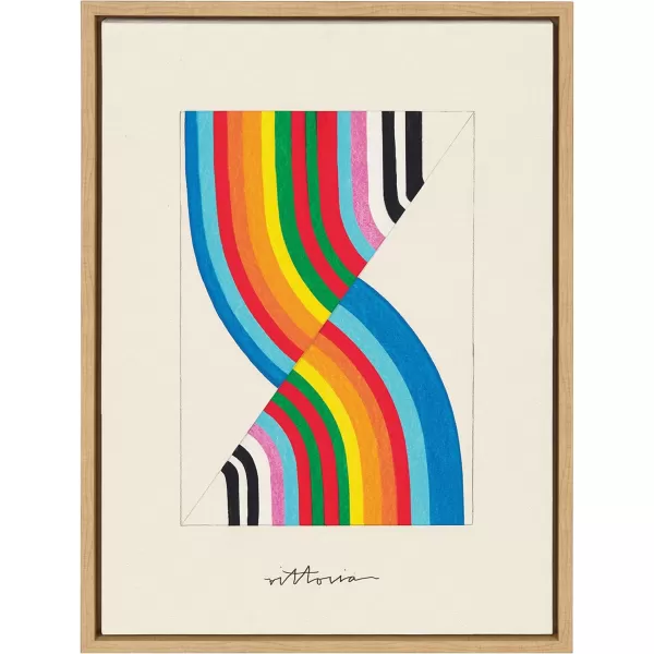 Kate and Laurel Sylvie Its Always an Almost Framed Canvas Wall Art by Amber Vittoria 18x24 Natural Modern Abstract Colorful Geometric Art for Wall DecorNatural