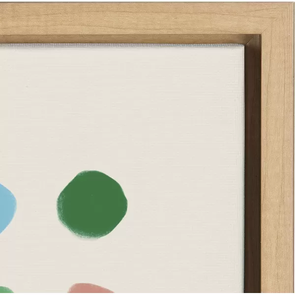 Kate and Laurel Sylvie Meditation 1 and 2 Framed Canvas Wall Art Set by Kelly Knaga 2 Piece 23x33 Gray Modern Abstract Colorful Polka Dot Art Set for Wall Home DecorNatural