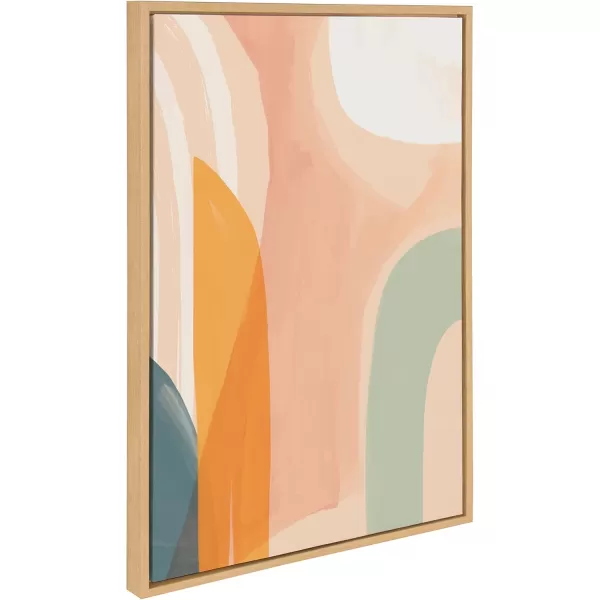 Kate and Laurel Sylvie Sunrise Over Marrakesh Teotitlan Valley Study 1 and 2 Framed Canvas Wall Art Set by Kate Aurelia Holloway 3 Piece Set 23x33 and 16x20 Natural MidCentury Modern Abstract Art