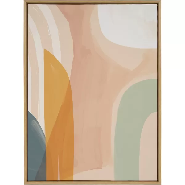 Kate and Laurel Sylvie Sunrise over Marrakesh Framed Canvas Wall Art by Kate Aurelia Holloway 23x33 Natural Decorative Boho Chic Art Print for WallNatural