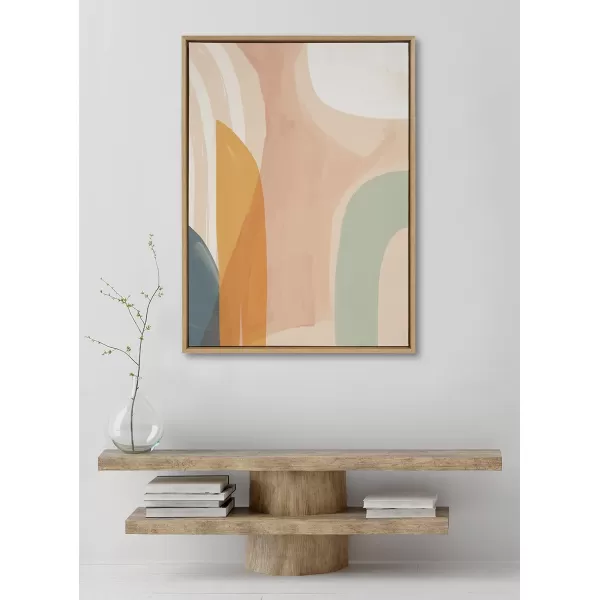 Kate and Laurel Sylvie Sunrise over Marrakesh Framed Canvas Wall Art by Kate Aurelia Holloway 23x33 Natural Decorative Boho Chic Art Print for WallNatural