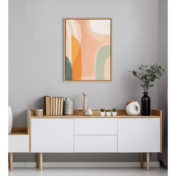 Kate and Laurel Sylvie Sunrise over Marrakesh Framed Canvas Wall Art by Kate Aurelia Holloway 23x33 Natural Decorative Boho Chic Art Print for WallNatural