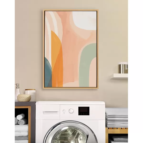 Kate and Laurel Sylvie Sunrise over Marrakesh Framed Canvas Wall Art by Kate Aurelia Holloway 23x33 Natural Decorative Boho Chic Art Print for WallNatural