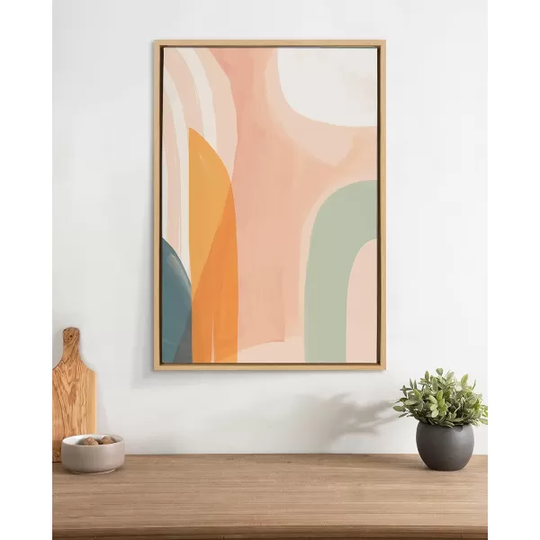 Kate and Laurel Sylvie Sunrise over Marrakesh Framed Canvas Wall Art by Kate Aurelia Holloway 23x33 Natural Decorative Boho Chic Art Print for WallNatural