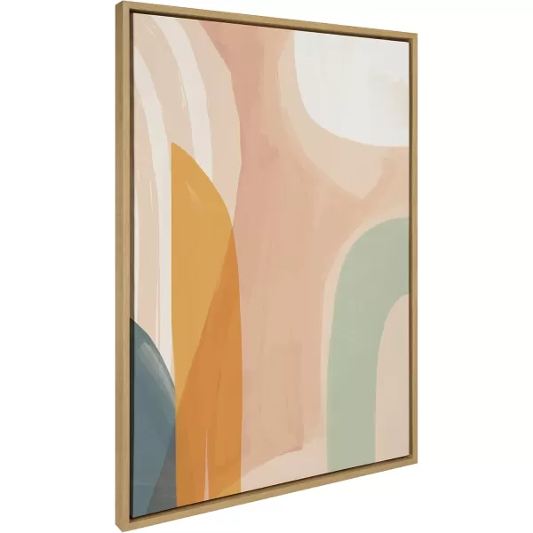 Kate and Laurel Sylvie Sunrise over Marrakesh Framed Canvas Wall Art by Kate Aurelia Holloway 23x33 Natural Decorative Boho Chic Art Print for WallNatural