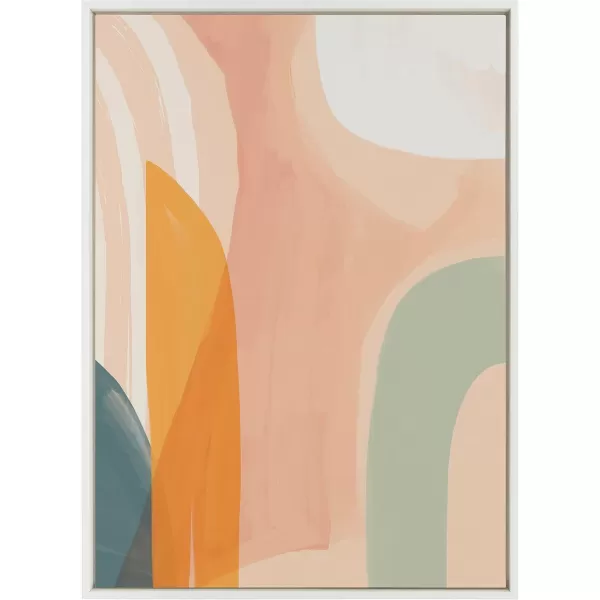 Kate and Laurel Sylvie Sunrise over Marrakesh Framed Canvas Wall Art by Kate Aurelia Holloway 23x33 Natural Decorative Boho Chic Art Print for WallWhite