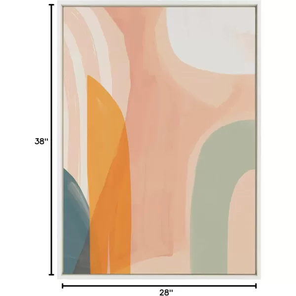 Kate and Laurel Sylvie Sunrise over Marrakesh Framed Canvas Wall Art by Kate Aurelia Holloway 23x33 Natural Decorative Boho Chic Art Print for WallWhite