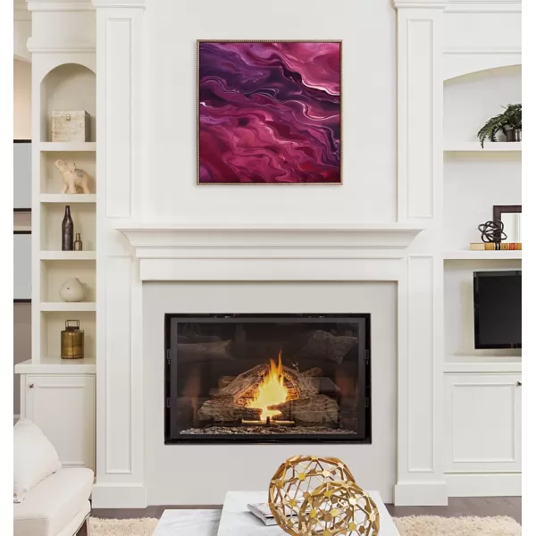 Kate and Laurel Sylvie Tonal Abstract Comforting Sage Emerald Forest Green Landscape Framed Canvas Wall Art by The Creative Bunch Studio 30x30 Natural Modern Abstract Landscape Art for WallGold