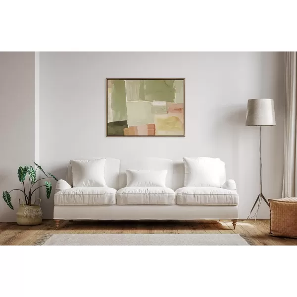 Kate and Laurel Sylvie United Colors III Framed Canvas Wall Art by Amy Lighthall 28x38 Natural Modern Soft Watercolor Abstract Art for Wall Home DecorGold