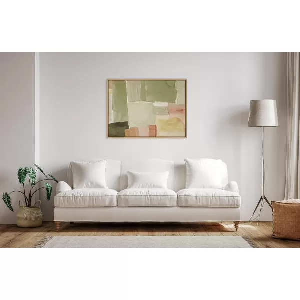 Kate and Laurel Sylvie United Colors III Framed Canvas Wall Art by Amy Lighthall 28x38 Natural Modern Soft Watercolor Abstract Art for Wall Home DecorNatural