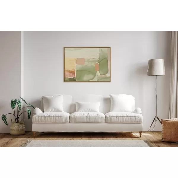 Kate and Laurel Sylvie United Colors IV Framed Canvas Wall Art by Amy Lighthall 28x38 Natural Modern Soft Watercolor Abstract Art for Wall Home DecorNatural