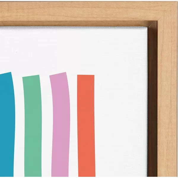 Kate and Laurel Sylvie Whimsical Lines Framed Canvas Wall Art by Apricot and Birch 30x30 Natural Colorful Abstract Decor for Wall