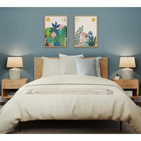 Kate and Laurel Sylvie Zen Garden 1 and 2 Framed Canvas Wall Art Set by Kelly Knaga 2 piece 18x24 Natural Modern Bright Colorful Nature Art for Wall Home Decor