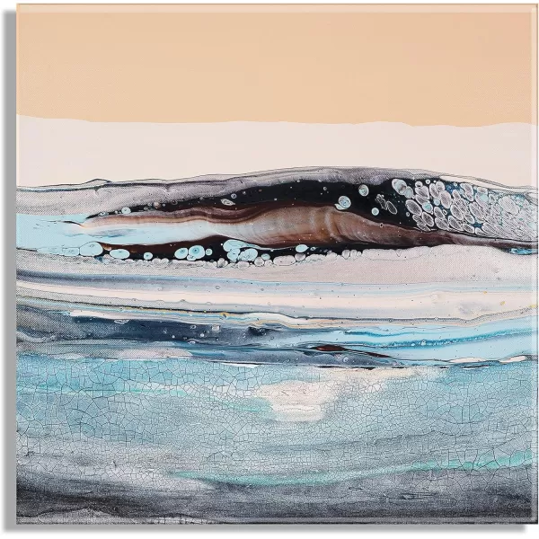 Kate and Laurel x Xizhou Xie Collaboration Glacier Park Frameless Floating Acrylic Art 23x23 Modern Abstract Bright Landscape Art for Wall