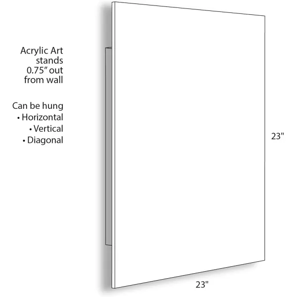 Kate and Laurel x Xizhou Xie Collaboration Glacier Park Frameless Floating Acrylic Art 23x23 Modern Abstract Bright Landscape Art for Wall