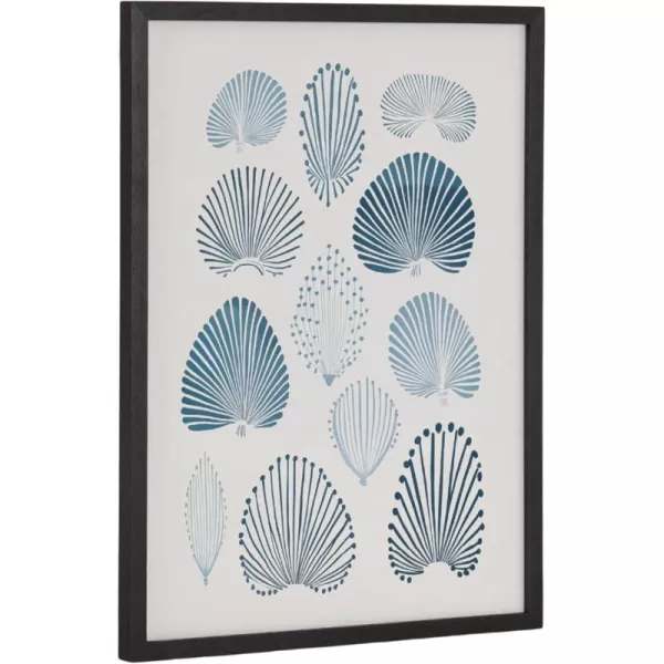 Kate and Laurel Abstract Coastal Blue Coral Framed Wall Art by The Creative Bunch Studio 12x16 Gold Modern Soft Beach Art for WallBlack  Blue Coral