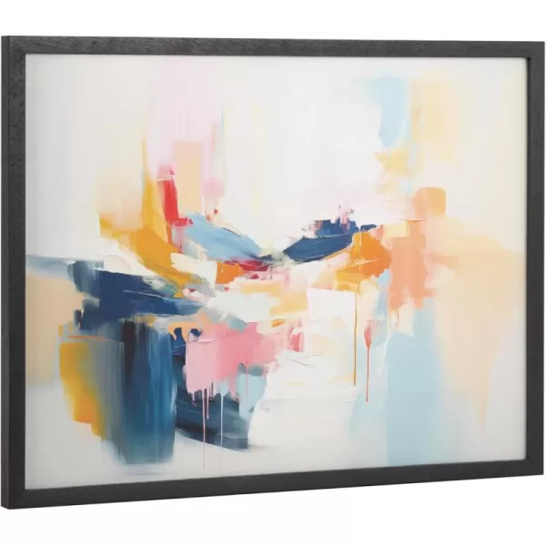 Kate and Laurel Abstract Coastal Blue Coral Framed Wall Art by The Creative Bunch Studio 12x16 Gold Modern Soft Beach Art for WallBlack  Elegant Coast