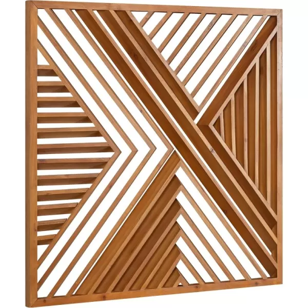 Kate and Laurel Barreda Decorative Wood Wall Plaque 26 x 26 Natural Wood Rustic Square Wooden Art for Wall
