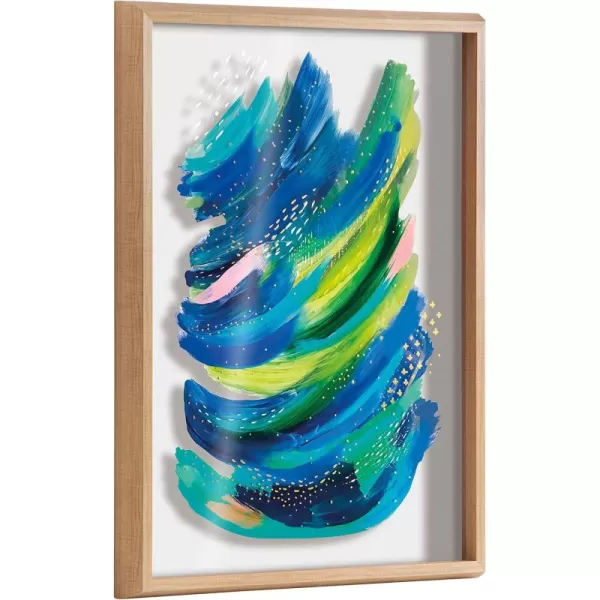 Kate and Laurel Blake Bright Abstract 2 Framed Printed Glass Wall Art by Jessi Raulet of Ettavee 18x24 Natural Colorful Abstract for Wall