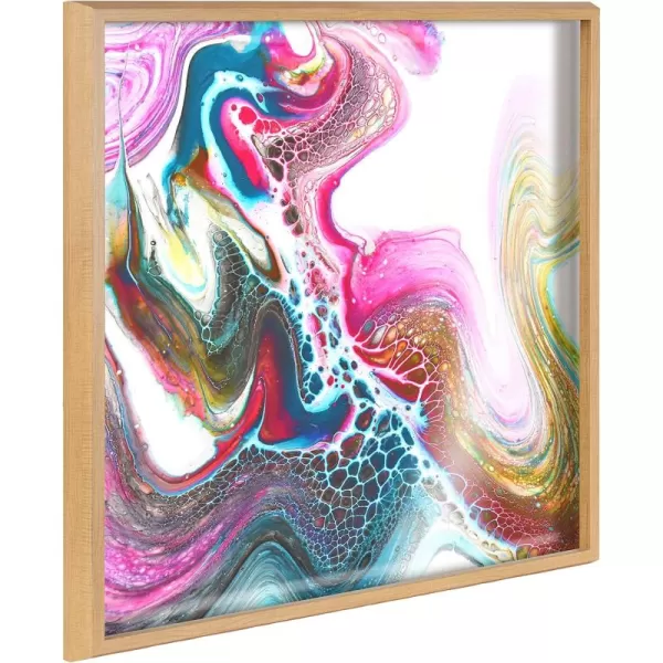 Kate and Laurel Blake Kaleidescope Framed Printed Acrylic Wall Art by Xizhou Xie 24x24 Natural Modern Abstract Bright Colorful Art for Wall