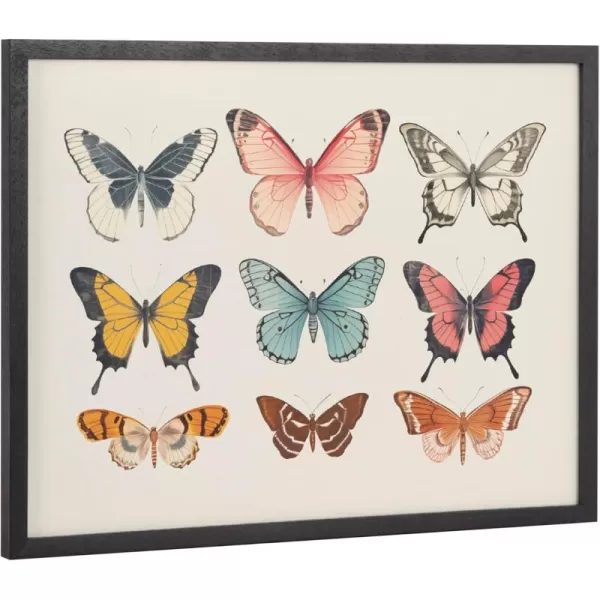 Kate and Laurel Cute Deer Wearing Glasses Framed Wall Art by The Creative Bunch Studio 12x16 Black Adorable Animal Art for WallBlack  Butterflies