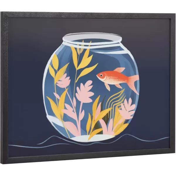 Kate and Laurel Cute Deer Wearing Glasses Framed Wall Art by The Creative Bunch Studio 12x16 Black Adorable Animal Art for WallBlack  Fish Tank