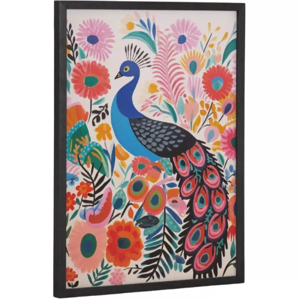 Kate and Laurel Cute Deer Wearing Glasses Framed Wall Art by The Creative Bunch Studio 12x16 Black Adorable Animal Art for WallBlack  Peacock