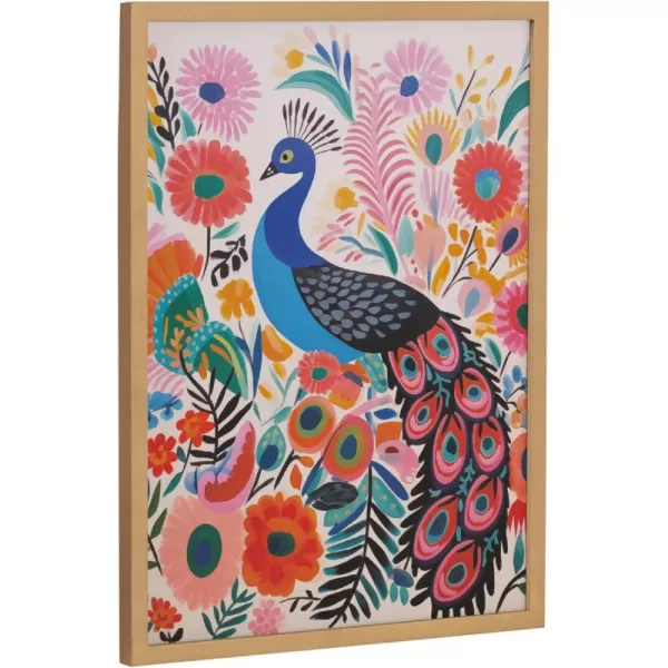 Kate and Laurel Cute Deer Wearing Glasses Framed Wall Art by The Creative Bunch Studio 12x16 Black Adorable Animal Art for WallGold  Peacock