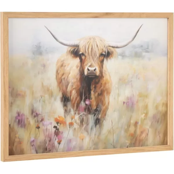 Kate and Laurel Cute Deer Wearing Glasses Framed Wall Art by The Creative Bunch Studio 12x16 Black Adorable Animal Art for WallNatural  Cow Flower Field