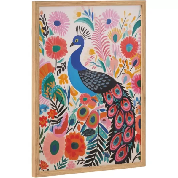 Kate and Laurel Cute Deer Wearing Glasses Framed Wall Art by The Creative Bunch Studio 12x16 Black Adorable Animal Art for WallNatural  Peacock
