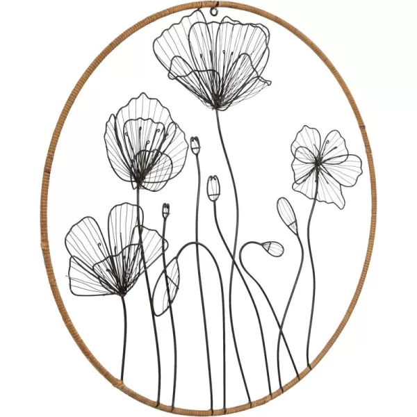 Kate and Laurel Jelica Wall Art Plaque 24quot Diameter NaturalBlack
