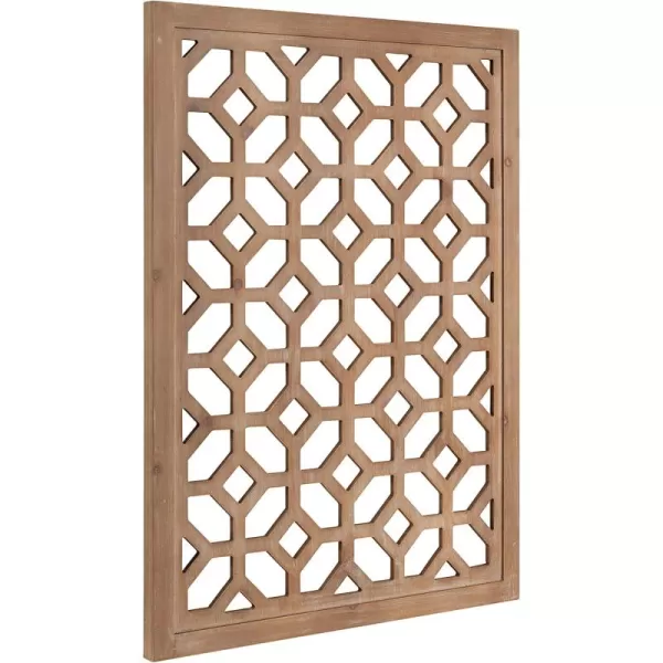 Kate and Laurel Latonia Coastal Wooden Wall Art Plaque with Repeating Pattern and Light Distressing 24x32 NaturalNatural
