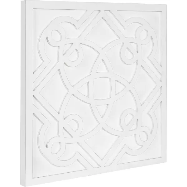 Kate and Laurel Mercador Modern Farmhouse Square Wooden Wall Art Plaque for Light Coastal Home Decor 24x24 White