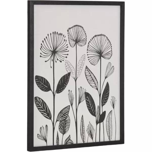 Kate and Laurel Modern Muted Cottage Floral Abstract Framed Wall Art by The Creative Bunch Studio 16x20 Black Cute Flower Art for WallBlack  Modern Botanicals