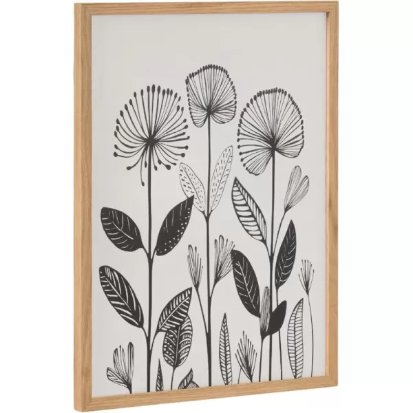 Kate and Laurel Modern Muted Cottage Floral Abstract Framed Wall Art by The Creative Bunch Studio 16x20 Black Cute Flower Art for WallNatural  Modern Botanicals