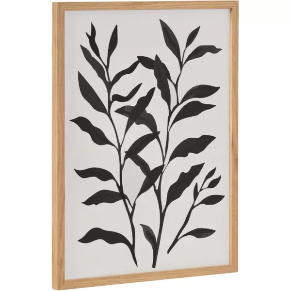 Kate and Laurel Modern Muted Cottage Floral Abstract Framed Wall Art by The Creative Bunch Studio 16x20 Black Cute Flower Art for WallNatural  Silhouette