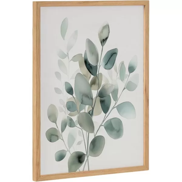 Kate and Laurel Modern Muted Cottage Floral Abstract Framed Wall Art by The Creative Bunch Studio 16x20 Black Cute Flower Art for WallNatural  Watercolor
