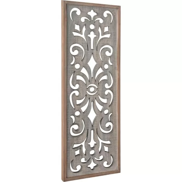 Kate and Laurel Palmares Rustic Decorative Wall Panel 12 x 315 Rustic Gray and Brown Farmhouse Lattice Panel Decor for Wall