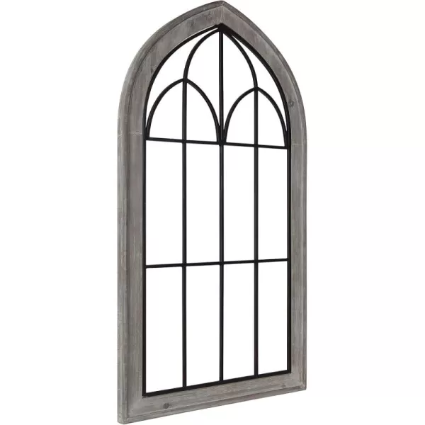 Kate and Laurel Rennell Farmhouse Wall Plaque 265 x 48 White Wood and Metal Arched Wall Decor Rustic BrownGrey