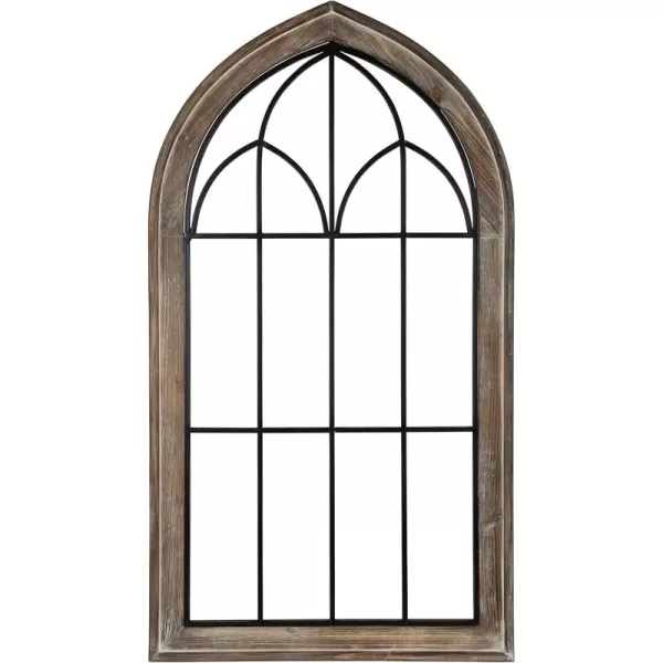 Kate and Laurel Rennell Farmhouse Wall Plaque 265 x 48 White Wood and Metal Arched Wall Decor Rustic BrownRustic Brown