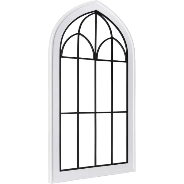Kate and Laurel Rennell Farmhouse Wall Plaque 265 x 48 White Wood and Metal Arched Wall Decor Rustic BrownWhite