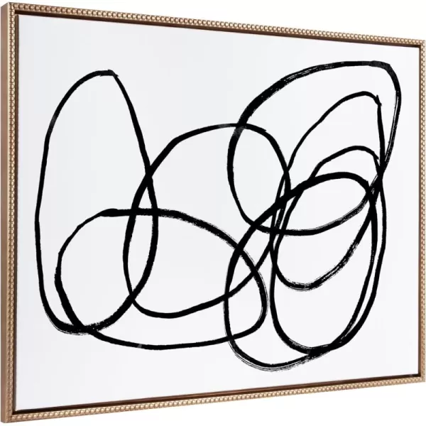 Kate and Laurel Sylvie Beaded NC Ring of Light Vintage Framed Canvas Wall Art by Nikki Chu 315x415 Gold Oversized Abstract BlackandWhite Art for Wall